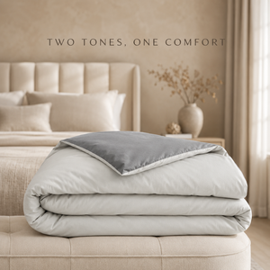 Premium 250 GSM Ash Grey Pearl Grey Reversible Dual Tone Comforter Soft Cozy <b>Bedding</b> | Lightweight All Season <b>Quilt</b> for Bedrooms - Product Image 3