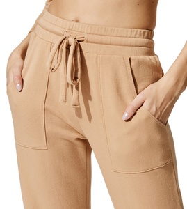 Women's Loose Elastic Waist Solid Color Cotton Tracksuit <b>Pants</b> Ankle-Length Casual Autumn Wear - Product Image 4