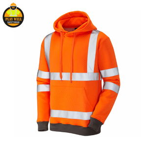 Sweat à capuche personnalisé en polaire polyester avec bande réfléchissante, pour ingénieurs du bâtiment, poids lourd, haute visibilité, sécurité, pull-over - Product Image 1