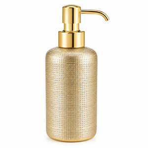 Luxury Matte Gold Brass <b>Soap</b> Dispenser <b>Refillable</b> Metal <b>Hand</b> Wash Bottle Premium Hammered Finish Hotel Bathroom Lotion Pump - Product Image 6