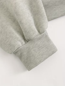 Nouvel Arrivage Sweat-shirt court zippé à capuche pour femme en coton uni à manches longues tricoté pour l'automne - Product Image 3