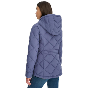 Women's Quilted Hooded <b>Jacket</b> Winter Warm Puffer Coat With Zipper Closure Full Sleeve Polyester Material - Product Image 2