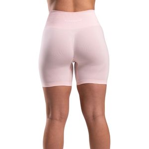 Shorts de sport pour femme rose pâle taille haute sans couture à compression, extensibles, pour la gym, le fitness, l'entraînement, le yoga et les activités sportives - Product Image 2