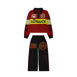 Ensemble deux pièces streetwear unisexe : T-shirt graphique et pantalon large – Style urbain moderne, décontracté, tendance pour l'été - Product Image 4