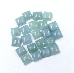 พลอยอะความารีนสีฟ้ามิลค์กี้บลูทรงเหลี่ยมแบบคาโบชอง ขนาด 6x6 มม. 8x8 มม. 10x10 มม. 12x12 มม. พลอยธรรมชาติ 100% สำหรับทำเครื่องประดับ - Product Image 3