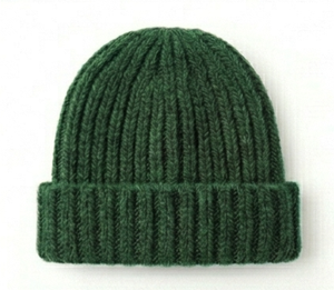Gorro Unisex de Punto Acanalado, Color Sólido, Cálido para Invierno, Casual, Talla Adulto 56-58CM, Tejido a Mano, 100% Acrílico - Product Image 1
