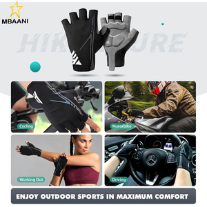 Gants de cyclisme pour hommes, gants de vélo rembourrés de 5 mm, gants de vélo respirants et antidérapants à demi-doigts - Product Image 4