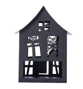Nordic Gold Metal House Lantern – <b>Winter</b> Snowflake <b>Candle</b> Holder cozy cottage, this decorative lantern features a sleek modern - Product Image 4