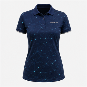 Polo Personalizado para Mujer, Color Azul Marino, Diseño de Constelación, Secado Rápido, Transpirable, Manga Corta, Uniforme de Alto Rendimiento WPS-0772 - Product Image 1
