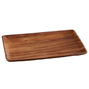 Bandejas Decorativas de Acacia para Servir Té, Café y Aperitivos, Bandejas de Madera Ecológicas Multifuncionales para Oficina y Hogar, Diseño Moderno - Product Image 1