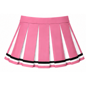 Ensemble d'uniformes de cheerleading rose, haut sans manches à col en V, jupe plissée, tenue d'équipe sportive, performance de danse, entraînement, compétition, personnalisé - Product Image 5