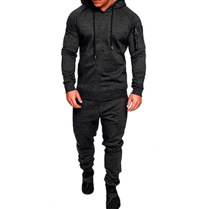 Ensemble de survêtement pour homme avec sweat à capuche zippé et pantalon de jogging, 2 pièces, tenue de sport décontractée, vente en gros - Product Image 2