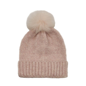 Unisex Solid Color Knit Beanie Hat 100% Acrylic Cuffed <b>Winter</b> <b>Cap</b> Casual Style for Adults Gray Pom Pom - Product Image 4
