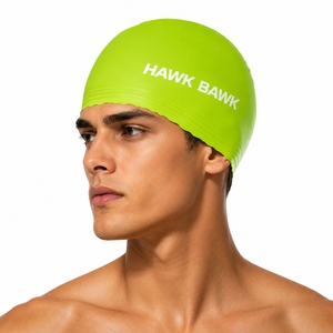 Bonnet de bain unisexe en silicone, ajustement confortable, élastique, imperméable, doux et extensible, service OEM - Product Image 1