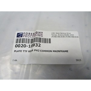 AMAT 0020-18932 PLATE, TTF REAR, PH2, COMMON - อุปกรณ์และอะไหล่เซมิคอนดักเตอร์ระดับโลกที่เชื่อถือได้ - Product Image 1