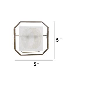 Octagonal Shaped Brass <b>Glass</b> Light Weight <b>Photo</b> <b>Frame</b> with Customizable Design Standing Table Top for Home & Office Decoration - Product Image 2