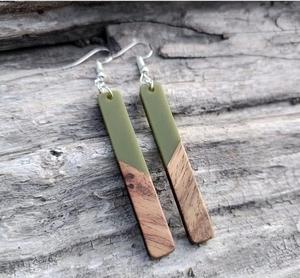 MN EXPORTS Handmade Natural Resin & Wood <b>Drop</b> Earrings for Women Lightweight Boho Dangle Party Jewelry Gift From Uttar Pradesh - Product Image 1