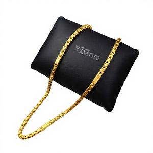 Chaîne en or massif 22 carats motif lotus, 21 grammes, bijou de corps ajustable pour hommes et femmes, collier classique pour usage quotidien - Product Image 1