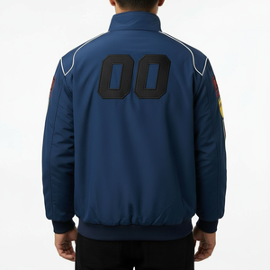 Men Custom Racing Jacket Bomber Style Polyester Winter jacket Custom Embroidered Teamwear Supplier - Product Image 3