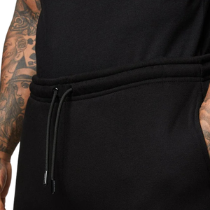 Shorts de sport en molleton noir pour homme avec cordon de serrage à la taille, pour la gym, la course et les activités décontractées - Product Image 6