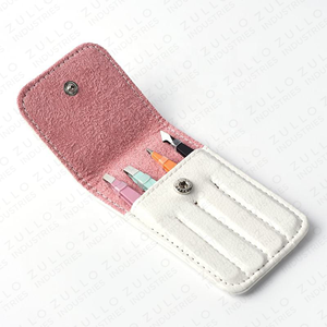 Stainless Steel Eyebrow Tweezers Set with Custom Logo PU Leather Pouch Professional Beauty Grooming <b>Tool</b> - Product Image 3