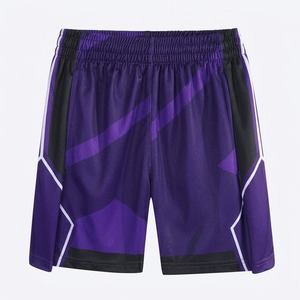 OEM <b>Men's</b> Navy Blue Basketball <b>Shorts</b> <b>Yellow</b> Elastic Waist Sublimation Geometric Pattern Breathable Mesh Athletic Gym Training - Product Image 4