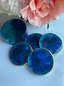 Diseño americano Artesanías de la mejor calidad Posavasos de té de mármol Posavasos de piedra de ágata DE LA India Hermosas alfombrillas y almohadillas - Product Image 6