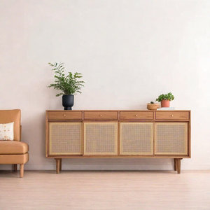 Aparador de Ratán y Madera de Caucho DreamCraft: Muebles Ecológicos y Elegantes de Vietnam - Product Image 1