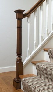 Rampe d'escalier traditionnelle en bois, mains courantes pour escalier intérieur, composant de balustrade murale, conception personnalisée pour villa et balcon - Product Image 6