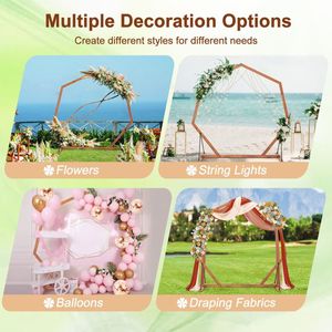 Arche de mariage réglable en bois massif, support de toile de fond pour cérémonie et fête - Product Image 5