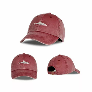 Casquette de baseball rouge en toile avec sangle réglable, unisexe, pour la pêche, 6 panneaux, décontractée, pour l'hiver, le printemps et l'été - Product Image 1