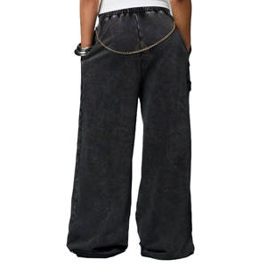 Pantalones Deportivos Personalizados de Felpa de Algodón Orgánico con Lavado Ácido, Estilo Hip Hop, para Gimnasio, con Logotipo Bordado, Ropa Urbana de Invierno - Product Image 2