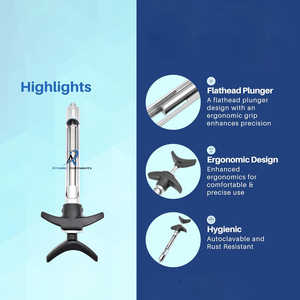 Dental Injection Syringe 1.8ml Stainless Steel Aspirating Cartridge Syringe Ergonomic Grip Dental Surgical Tool - Product Image 4