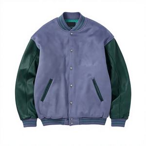 VIBE SEWN Customized Colour Leather Sleeves Men's Windproof Breathable Fashion Varsity Jacket <b>Fine</b> Quality Streetwear - Product Image 1