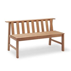 Banco de Jardín Moderno de Madera de Teca Sólida con Asiento de Listones y Respaldo Confortable - Product Image 1