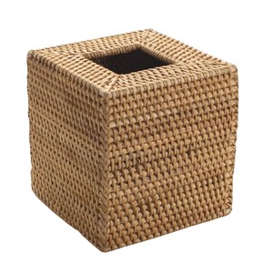 ISLA Dispensador de pañuelos de ratán tejido a mano, organizador decorativo de mimbre para toallitas y servilletas, para inodoros, oficinas, mesas de comedor, OEM - Product Image 3