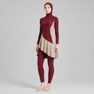 Modest Burkini Set Long Sleeve Swimwear Women Full Coverage Beach <b>Suit</b> Quick Dry Comfortable Swimming Outfit Modest Burkini set - Product Image 5