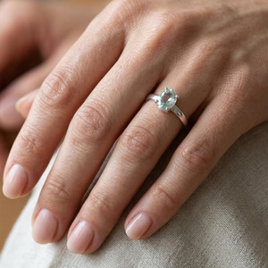 25Handmade White Topaz Natural Stone <b>Ring</b> 925 Sterling Silver Plated Topaz <b>Rings</b> For Women - Product Image 1