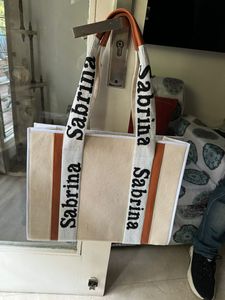 Large Women's beaded <b>Handbag</b> with Bamboo Handles & Beaded Pearl Design - Product Image 2