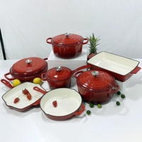 Ensemble de marmites à soupe et marmites en fonte émaillée Casseroles à soupe classiques pour la cuisine