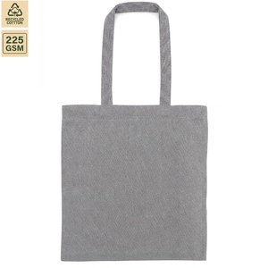 กระเป๋าผ้าฝ้ายรีไซเคิล 225 GSM ขนาด 37x40 ซม. หูหิ้วสีตัดกัน โลโก้สั่งทำ กระเป๋าช้อปปิ้งเพื่อการส่งเสริมการขาย ขายส่ง ผู้ผลิต ผู้ส่งออก - Product Image 1