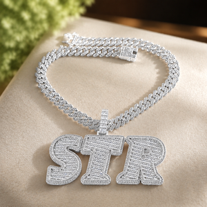 Custom 925 Sterling Silver Letter <b>Pendant</b> Iced Out Round Moissanite Hip Hop Charm for Men Party Jewelry - Product Image 1