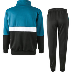 Ensemble de survêtement homme 2026 color block à manches longues, col montant, fermeture éclair, respirant, sportif, en tissu polyester-coton - Product Image 3