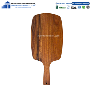 Plateau de service en bois d'acacia Thanh Tung Thinh avec poignée, pour usage résidentiel et commercial, fabriqué par un fabricant certifié pour les produits alimentaires. - Product Image 5