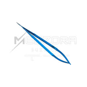 กรรไกรผ่าตัดขนาดเล็กแบบแมนนวล สีฟ้าไทเทเนียม ด้ามจับสปริง ปลายโค้ง เครื่องมือจักษุแพทย์ ได้รับการรับรองมาตรฐาน CE สำหรับดวงตา - Product Image 3