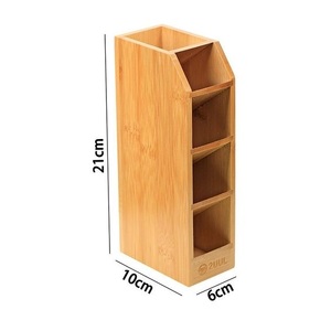 Support à stylos en bois rustique, organisateur en bois naturel de qualité supérieure pour le bureau, le rangement de fournitures de bureau et la décoration de l'espace de travail - Product Image 5