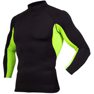 Customized Manufacturer Nylon Spandex Shirt Lightweight Muscle Fit Workout Training T-shirt Men's Compression Shirt Gym - Product Image 3