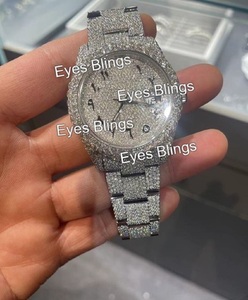 Reloj de Lujo Unisex de Alta Calidad, Resistente al Agua, Analógico, con Alarma GPS, Movimiento Mecánico, de Acero Inoxidable Blanco con Moissanita VVS - Product Image 1