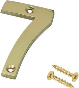 Números de Casa de Latón Auténtico, Acabado Dorado Pulido, Números de Dirección para Puerta de Casa - Product Image 5