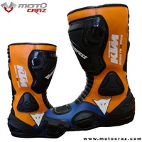 Bottes de moto personnalisées Flash Gear MC-MRB-07 en cuir imperméable avec protection TPU moulée, coupe-vent, grande taille, protection de la cheville, pour la course